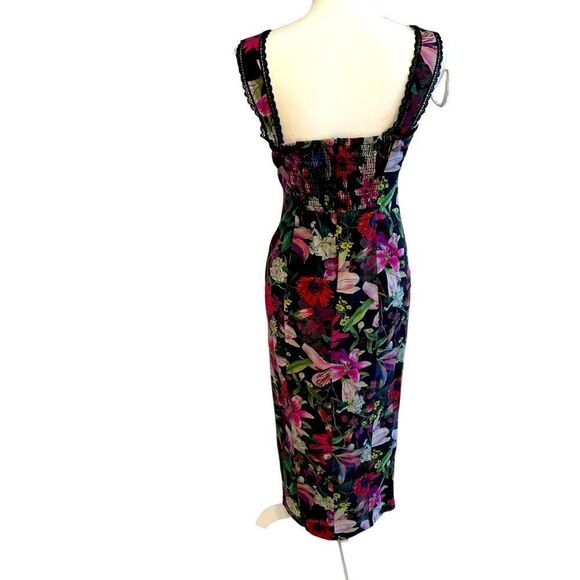 Marchesa Notte Botanical Midi Dress Size 0 Oversized - Picture 6 of 8